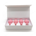 EyesのためのFacialガラスCuppingセット4pcs Silicone Vacuum Suction Face Massage Cups Anti Cellulite Lymphatic Therapy Sets