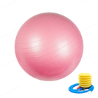 折られた真空は85cmのマッサージ34inchのヨガのバランスの球の適性のヨガの球環境に優しいポリ塩化ビニールの球を包んだ