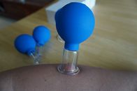 4Pcs/Set青い真空のすくうコップ ポリ塩化ビニールの頭部のガラス吸引ボディ マッサージ家族の子午線の刺鍼術